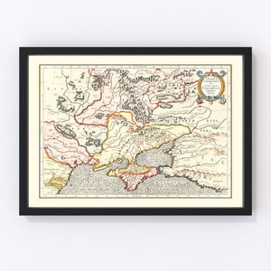 Vintage Map of Ukraine & Russia 1623