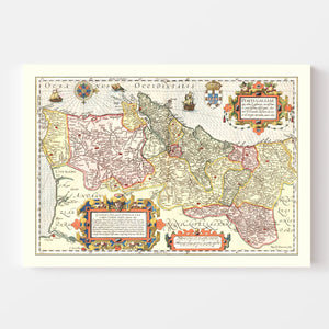 Vintage Map of Portugal 1623