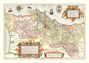 Vintage Map of Portugal 1623