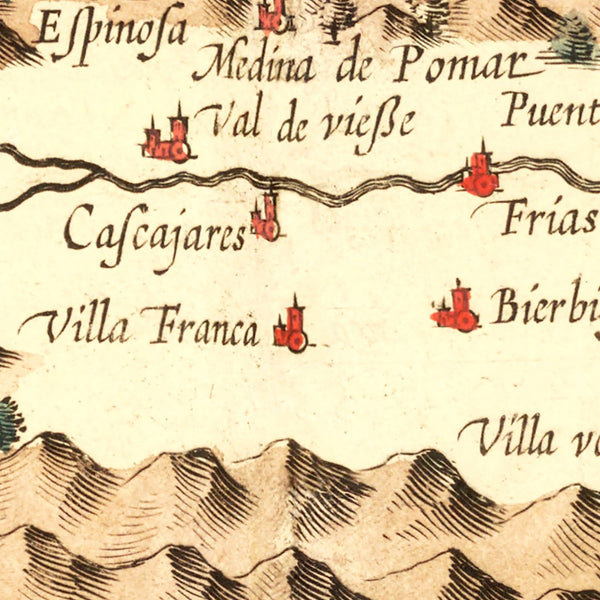 Vintage Map of Basque Regions of Spain, 1623 - Home and Tower