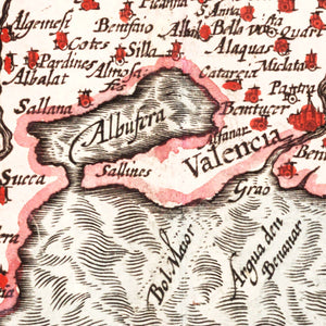 Vintage Map of Valencia, Spain 1623