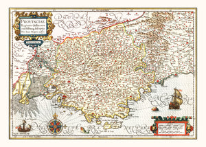 Vintage Map of Gaul Region of France, 1623