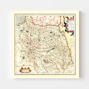 Vintage Map of Champagne France, 1623