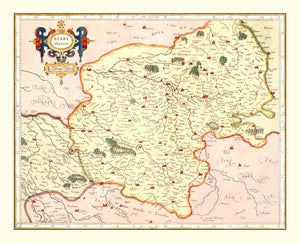 Vintage Map of Bourbonnais France, 1623