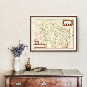 Vintage Map of Quercy France, 1623