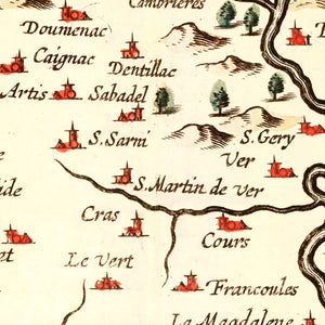 Vintage Map of Quercy France, 1623
