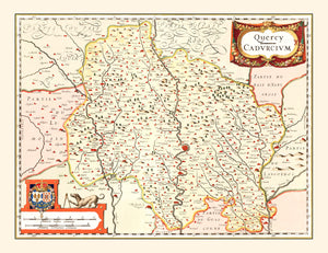 Vintage Map of Quercy France, 1623