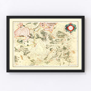 Vintage Map of Lorraine France, 1623