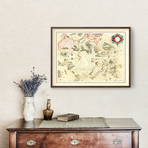 Vintage Map of Lorraine France, 1623