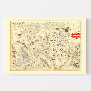 Vintage Map of Burgundy France, 1623