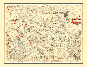 Vintage Map of Burgundy France, 1623