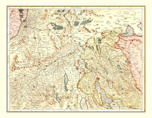 Vintage Map of Switzerland, 1623