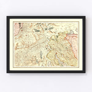 Vintage Map of Switzerland, 1623