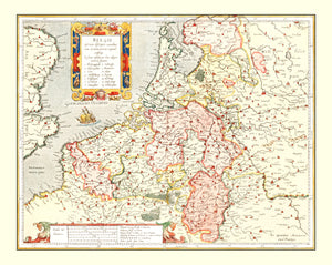 Vintage Map of Belgium 1623
