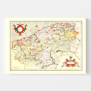 Vintage Map of Flanders 1623