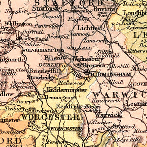 Vintage Map of England & Wales 1871