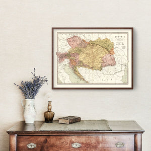 Vintage Map of Austria 1871