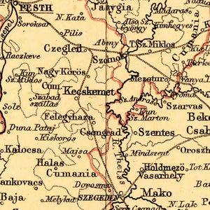 Vintage Map of Austria 1871