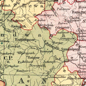 Vintage Map of India 1871
