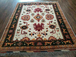 5' X 6' Vintage Handmade Knotted Turkish Kazak Pattern Wool Rug Bohemian Boho Interior Design