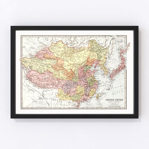 Vintage Map of China & Japan 1871
