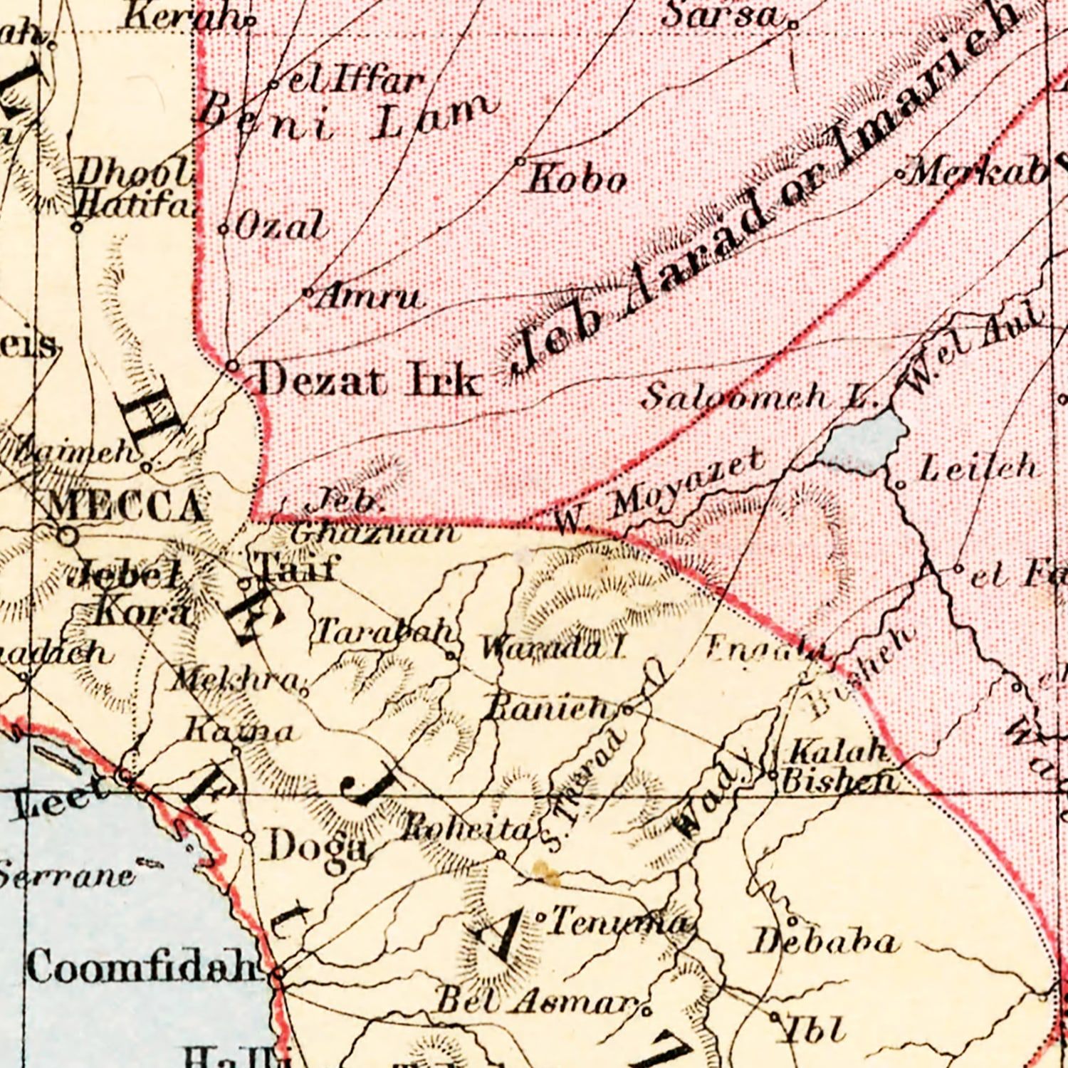 Vintage Map of Turkey, Persia, Arabia & Egypt 1871
