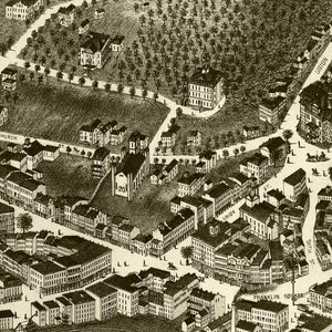 Vintage Map of Norwich, Connecticut 1876
