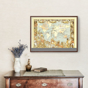 Vintage World Map 1886