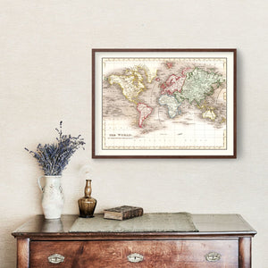 Vintage World Map 1832