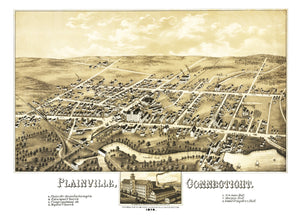 Vintage Map of Plainville, Connecticut 1878