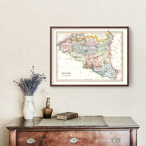 Vintage Map of Belgium 1832