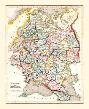 Vintage Map of Russia 1832