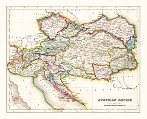Vintage Map of Austrian Empire 1832