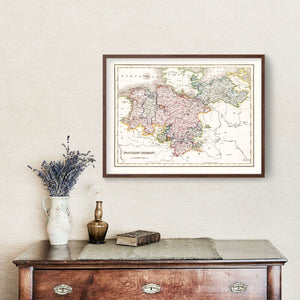 Vintage Map of Northern Germany 1832