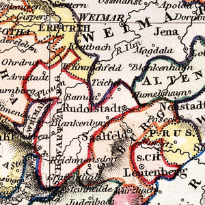 Vintage Map of Central Germany 1832