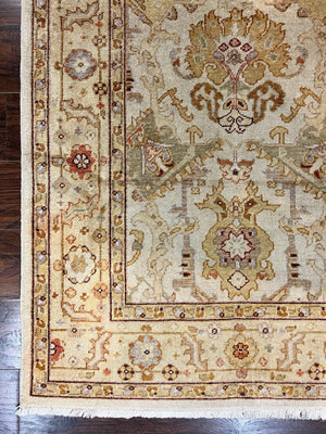Turkish Oushak Rug 4x6, Neutral Colors Vintage Wool Small Oushak Carpet 4 x 6 ft, Hand Knotted, Beige Rug