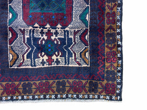 3 X 5 Vintage Handmade Tribal Wool Rug Balouchi Rug Afghan Rug Red Beige Nice