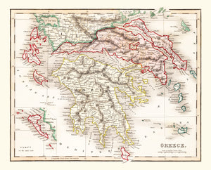 Vintage Map of Greece 1832