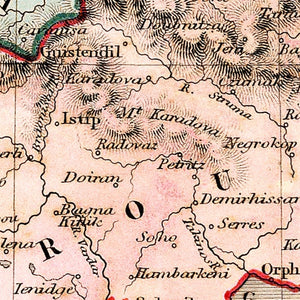 Vintage Map of Turkey in Europe 1832