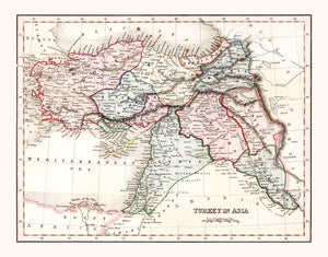 Vintage Map of Turkey in Asia 1832