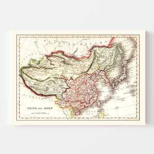 Vintage Map of China & Japan 1832