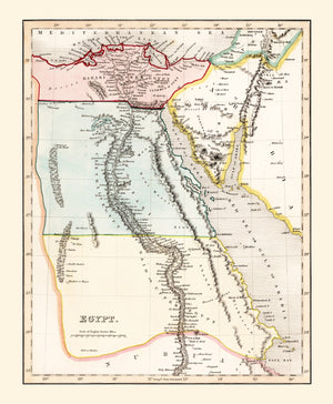 Vintage Map of Egypt 1832