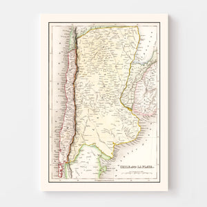 Vintage Map of Chile & La Plata 1832