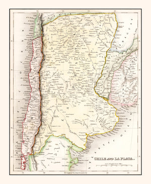 Vintage Map of Chile & La Plata 1832