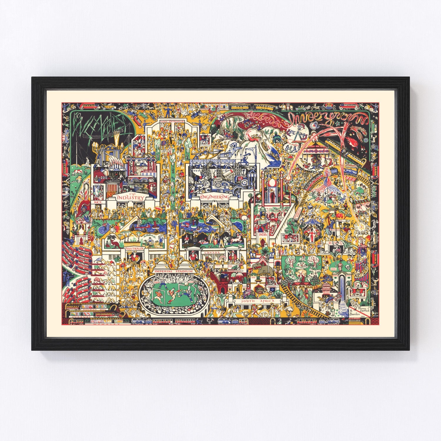 Vintage Pictorial Map of London's Underground 1924