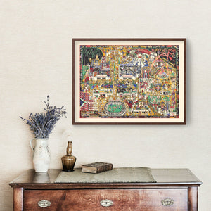 Vintage Pictorial Map of London's Underground 1924