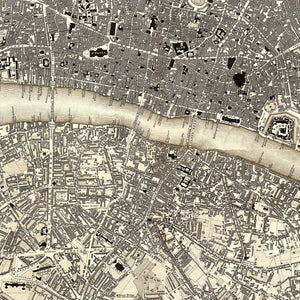 Vintage Map of London, England 1827