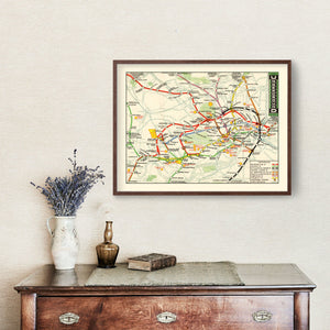 Vintage Map of the Underground Railways of London 1912