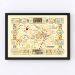 Vintage Map of How To Get To Wembley 1922
