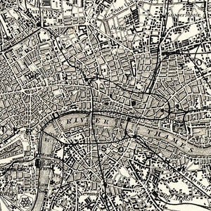 Vintage Map of London, England 1886